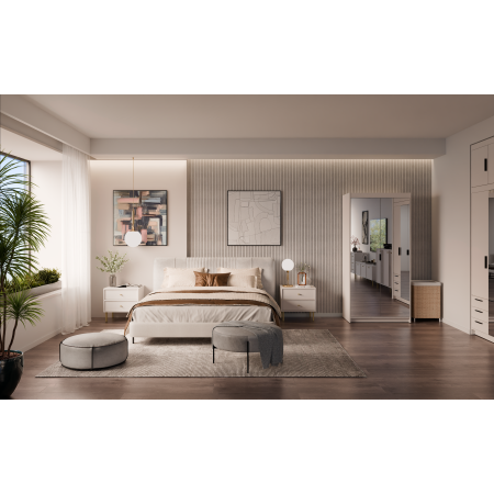 Szafa dwudrziowa z lustrami uchylna 90 cm TRINO beżowa